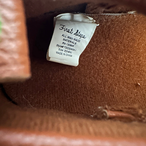 Baby First Steps Brown Faux Leather Bow Mary Jane Shoes Size 2 (3–6M) - Picture 2 of 6